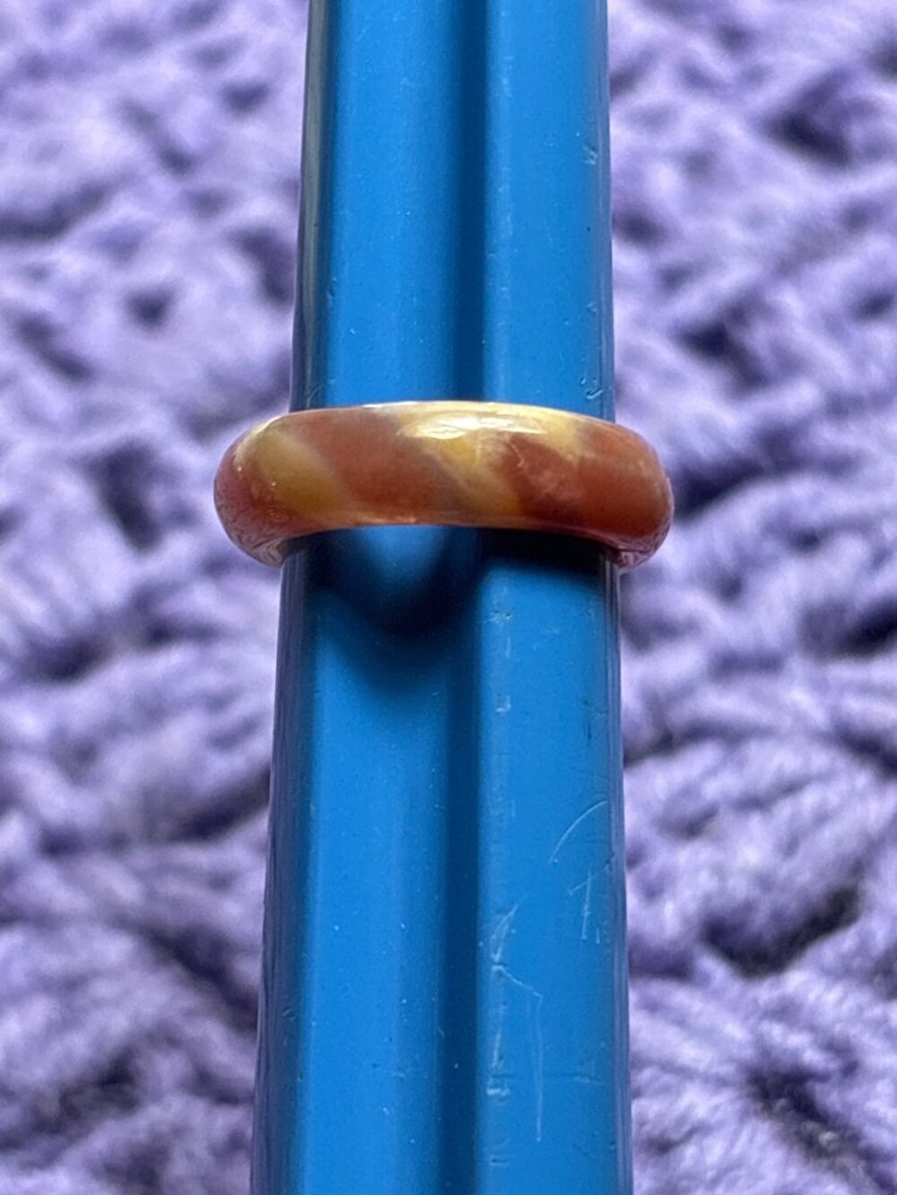 Agate Stone Band Ring Size 6